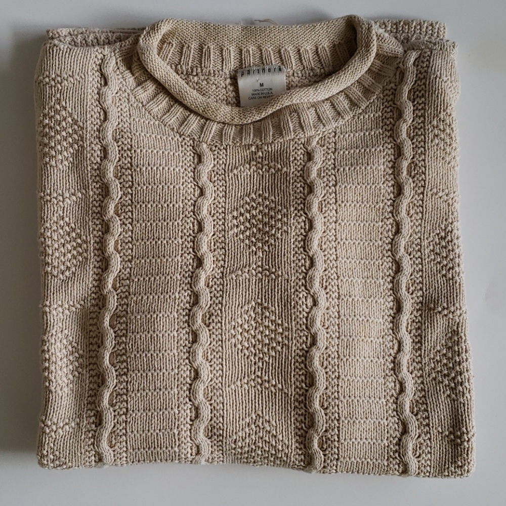 Vintage 80s Cream Crocheted Sweater